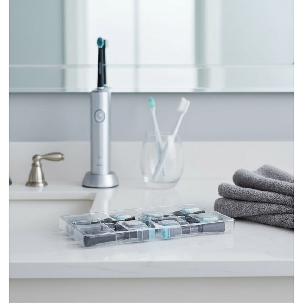 8 Pack Replacement Electric Toothbrush Heads Black Generic 10 Series Compatible